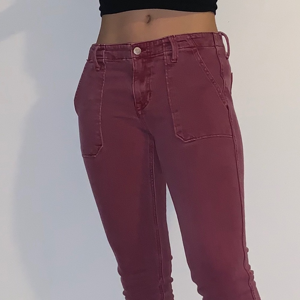 red gap girlfriend jeans